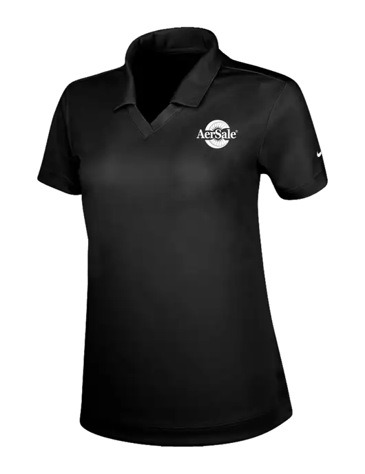NIKE Black Womens Dri-Fit Micro Pique Polo w/AerSale Logo