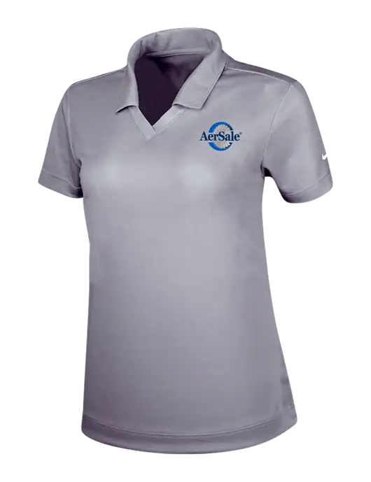 NIKE Medium Grey Womens Dri-Fit Micro Pique Polo w/AerSale Logo