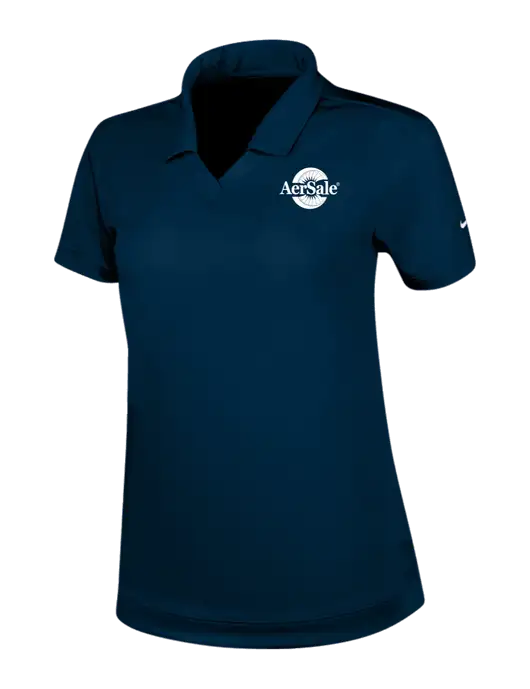 NIKE Navy Womens Dri-Fit Micro Pique Polo w/AerSale Logo
