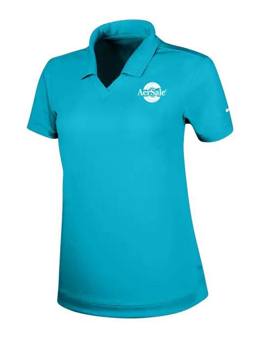 NIKE Sapphire Blue Womens Dri-Fit Micro Pique Polo w/AerSale Logo