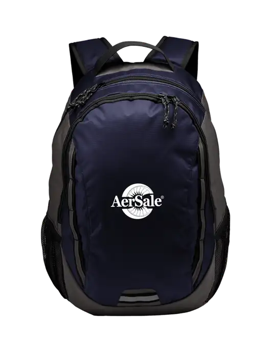 Ridge Deep Navy/Dark Charcoal Laptop Backpack w/AerSale Logo
