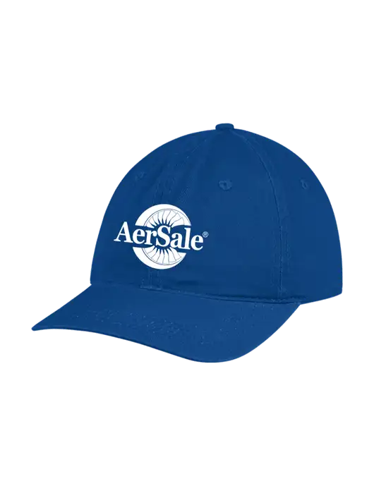 Garment Washed Unstructured Twill Royal Cap w/AerSale Logo