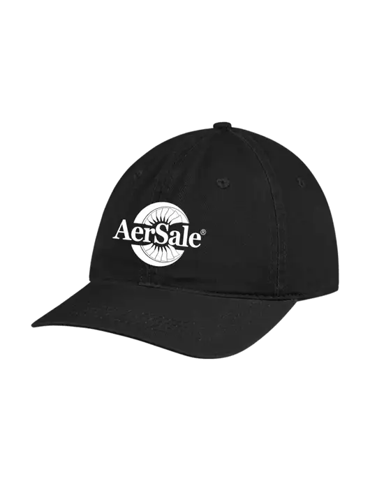 Garment Washed Unstructured Twill Black Cap w/AerSale Logo