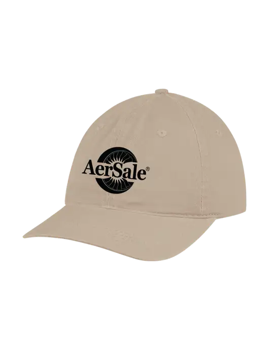 Garment Washed Unstructured Twill Tan Cap w/AerSale Logo