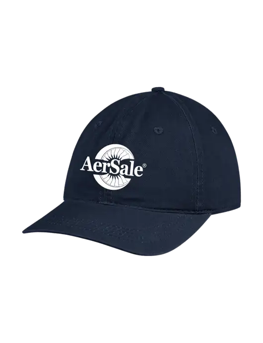 Garment Washed Unstructured Twill Navy Cap w/AerSale Logo