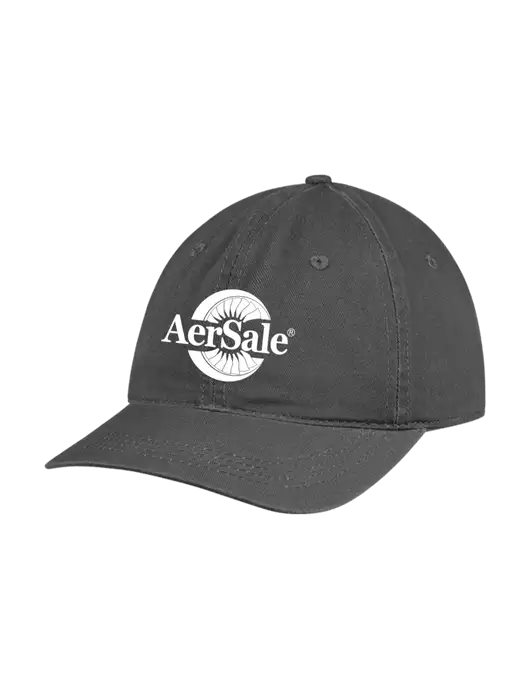 Garment Washed Unstructured Twill Charcoal Cap w/AerSale Logo