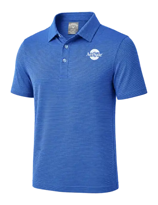 Callaway Royal Blue Fine Line Stripe Polo w/AerSale Logo