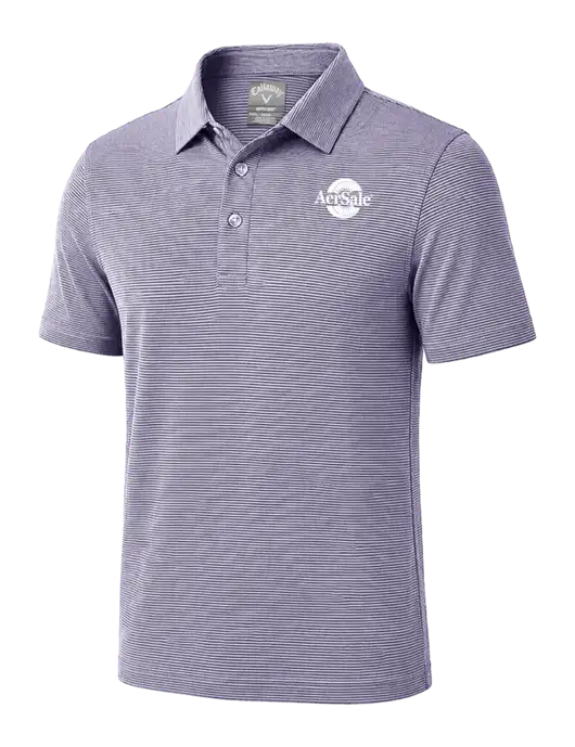 Callaway Navy Fine Line Stripe Polo w/AerSale Logo