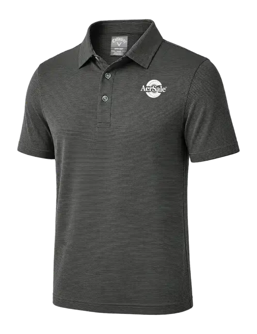Callaway Black Fine Line Stripe Polo w/AerSale Logo