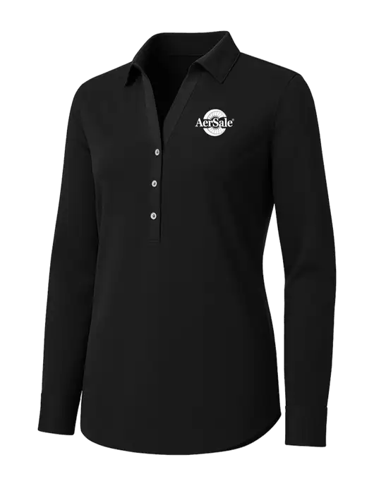 Womens Black City Stretch Shirt w/AerSale Logo