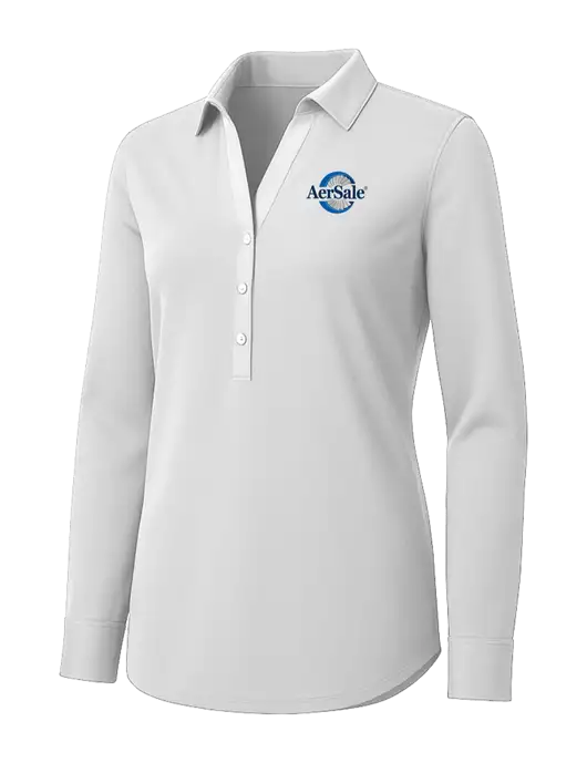 Womens White City Stretch Shirt w/AerSale Logo
