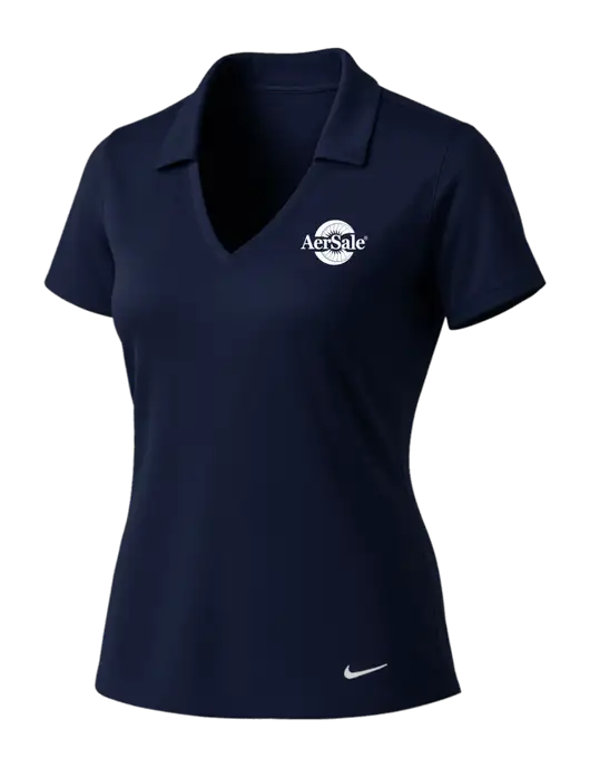 NIKE Dark Navy Womens Dri-Fit Vertical Mesh Polo w/AerSale Logo