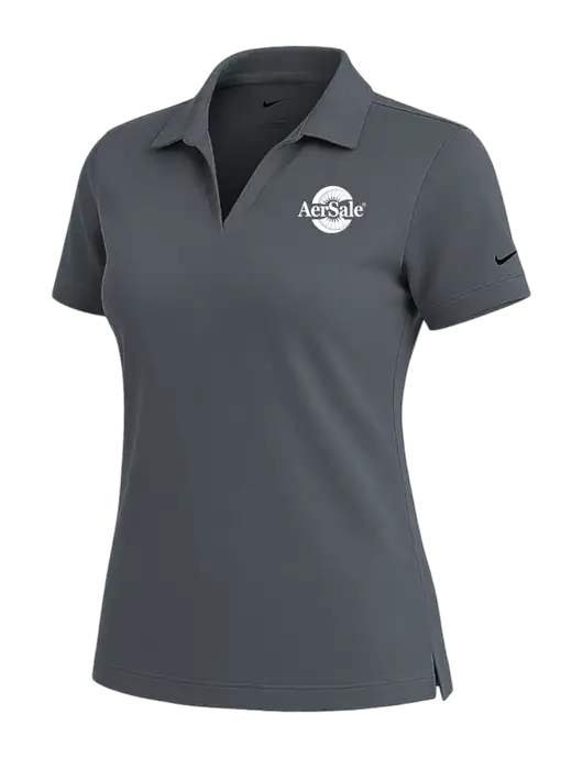 NIKE Dark Grey Womens Dri-Fit Micro Pique Polo w/AerSale Logo