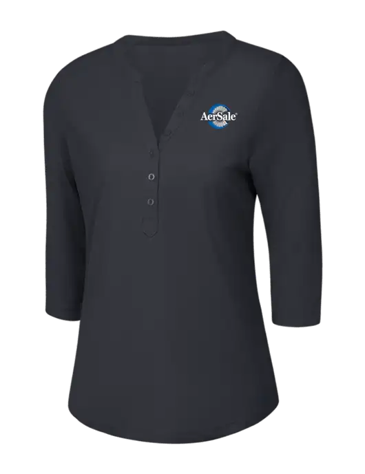 OGIO Charcoal Grey Jewel Henley w/AerSale Logo
