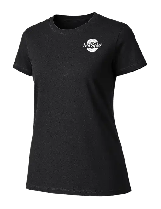 Womens Ring Spun Jet Black 4.5 oz T-Shirt w/AerSale Logo