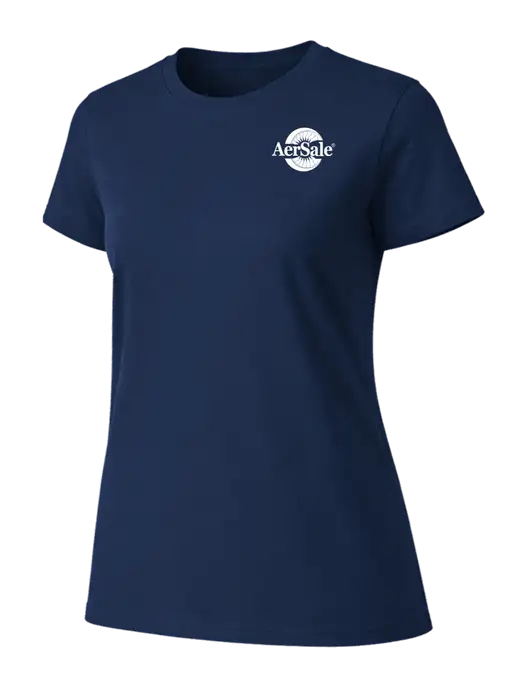 Womens Ring Spun Navy 4.5 oz T-Shirt w/AerSale Logo