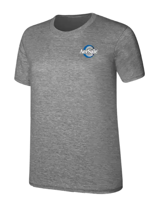 Womens Ring Spun Light Grey Heather 4.5 oz T-Shirt w/AerSale Logo