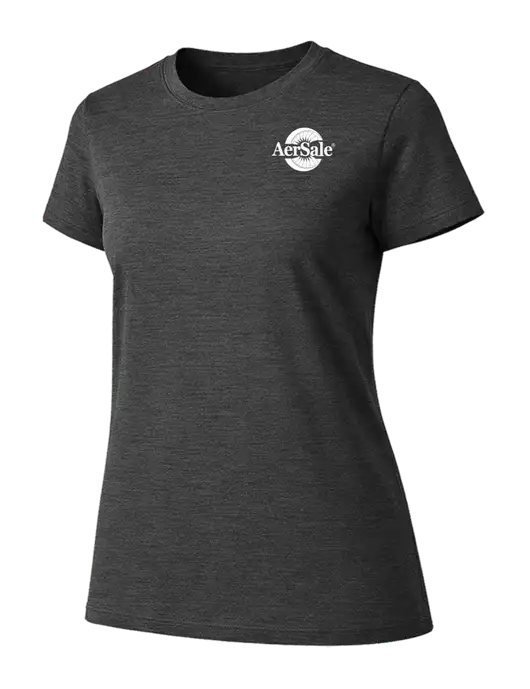 Womens Ring Spun Dark Heather Grey 4.5 oz T-Shirt w/AerSale Logo