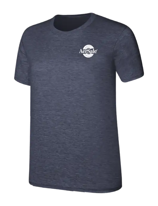 Womens Ring Spun Heather Navy 4.5 oz T-Shirt w/AerSale Logo