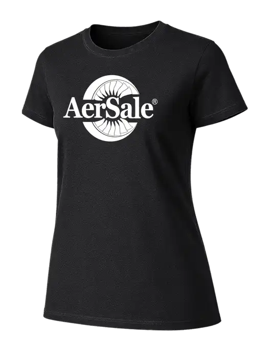 Womens Ring Spun Jet Black 4.5 oz T-Shirt w/AerSale Logo