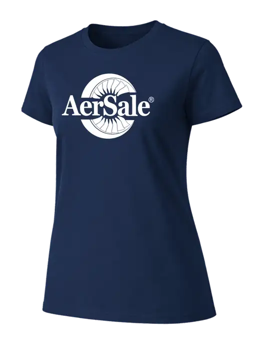 Womens Ring Spun Navy 4.5 oz T-Shirt w/AerSale Logo