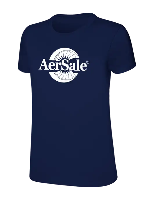 Womens Ring Spun Navy 4.5 oz T-Shirt w/AerSale Logo