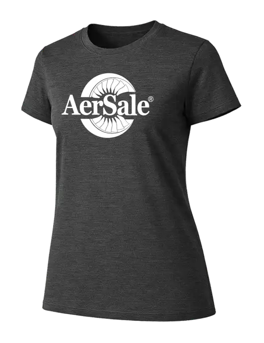 Womens Ring Spun Dark Heather Grey 4.5 oz T-Shirt w/AerSale Logo