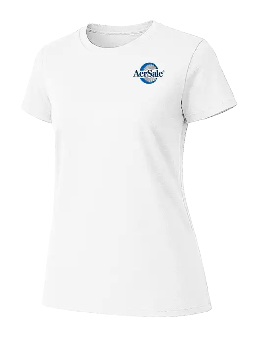 Womens Ring Spun White 4.5 oz T-Shirt w/AerSale Logo