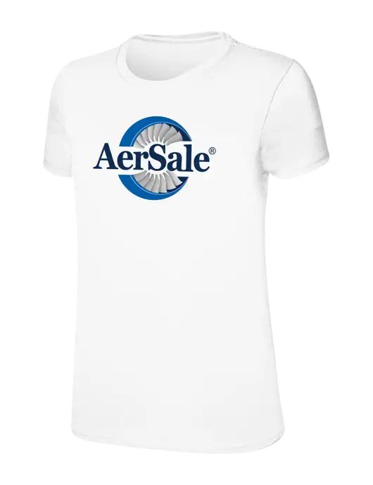 Womens Ring Spun White 4.5 oz T-Shirt w/AerSale Logo