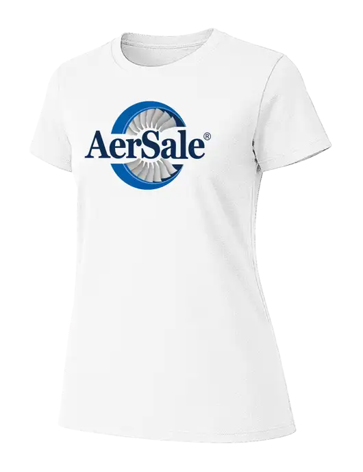 Womens Ring Spun White 4.5 oz T-Shirt w/AerSale Logo