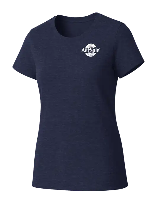Womens Seriously Soft Heathered Navy T-Shirt w/AerSale Logo