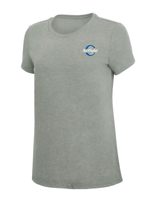 Womens Simply Soft Grey Frost 4.5oz  Poly/Combed Ring Spun Cotton T-Shirt w/AerSale Logo
