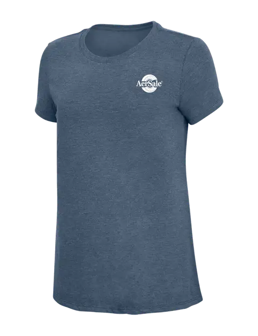 Womens Simply Soft Navy Frost 4.5oz  Poly/Combed Ring Spun Cotton T-Shirt w/AerSale Logo