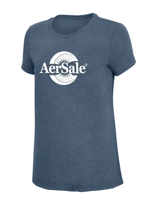 Womens Simply Soft Navy Frost 4.5oz  Poly/Combed Ring Spun Cotton T-Shirt w/AerSale Logo