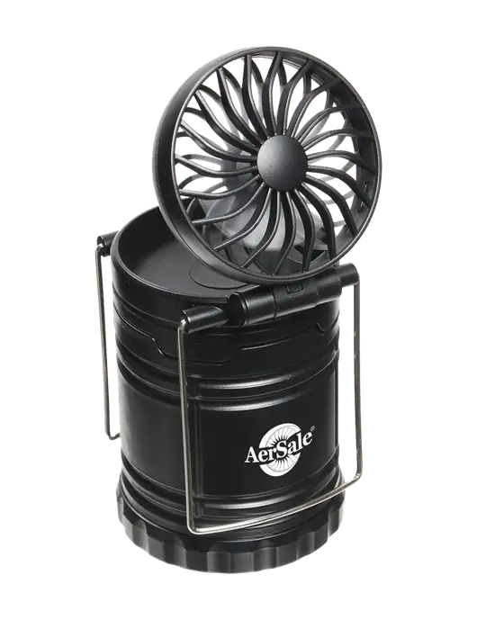Black Retro Lantern with Fan w/AerSale Logo