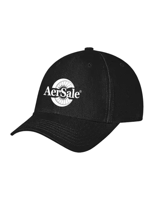 Black Structured Soft Snap Closure Hook & Loop Cap w/AerSale Logo