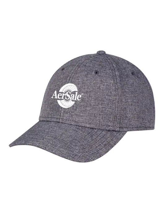 Heather Charcoal Structured Linen Look Cap Hook & Loop w/AerSale Logo