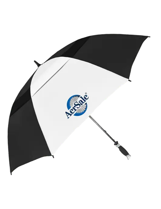 Black/White Vented Typhoon Tamer Golf Umbrella w/AerSale Logo
