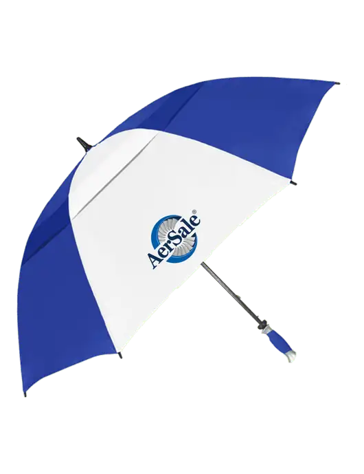 Royal/White Vented Typhoon Tamer Golf Umbrella w/AerSale Logo