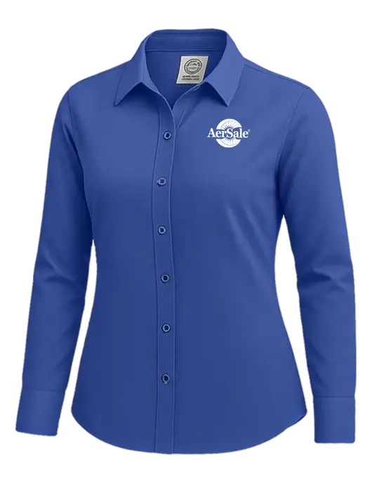 Brooks Brothers Womens Royal Blue Wrinkle-Free Stretch Nailhead Shirt w/AerSale Logo