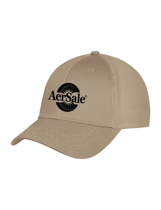 Khaki Mesh Trucker Cap Snap Back w/AerSale Logo