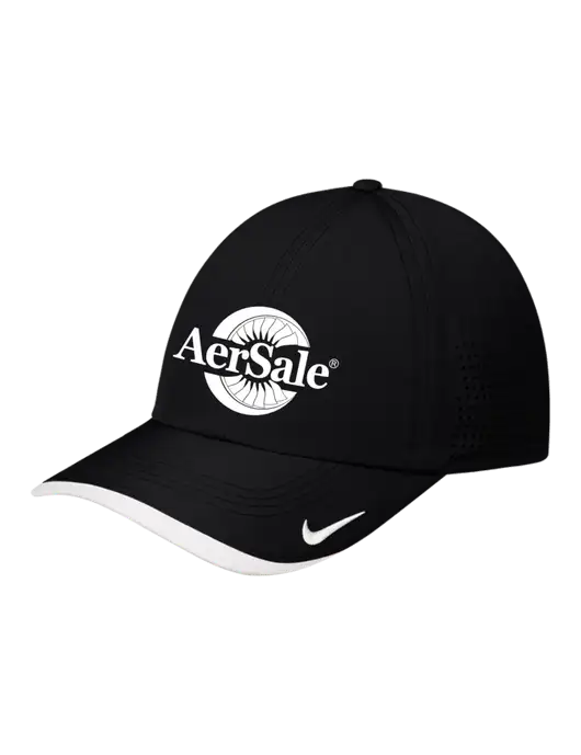 Nike Black/White Dri-FIT Perforated Performance Cap w/AerSale Logo