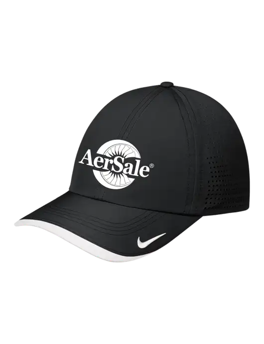 Nike Black/White Dri-FIT Perforated Performance Cap w/AerSale Logo