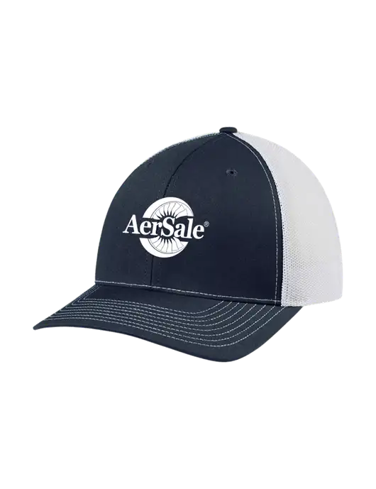 Richardson Adjustable Snapback Original 112 Trucker Cap Navy w/White Mesh w/AerSale Logo