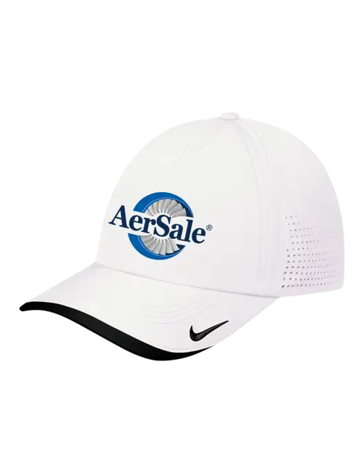 Nike White/Black Dri-FIT Perforated Performance Cap w/AerSale Logo