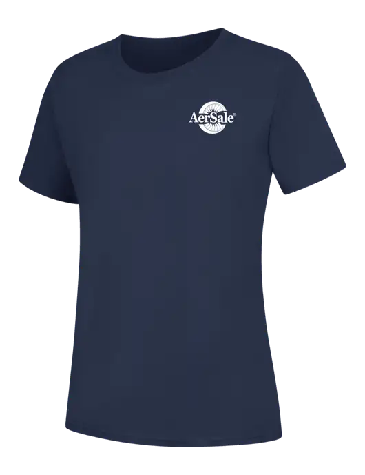 Womens Navy Core Blend Tee w/AerSale Logo