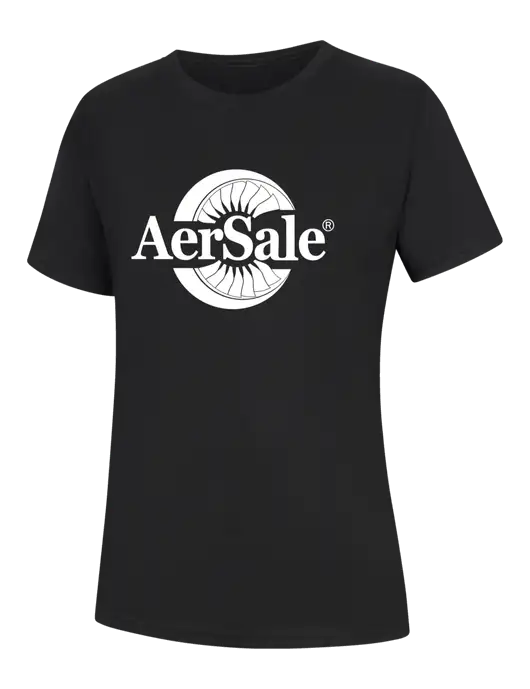 Womens Black Core Blend Tee w/AerSale Logo