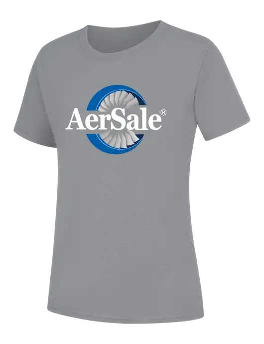 Womens Light Grey Heather Core Blend Tee w/AerSale Logo