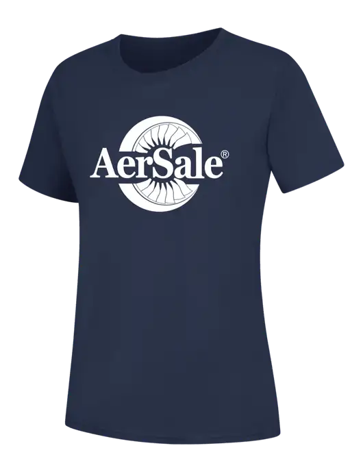Womens Navy Core Blend Tee w/AerSale Logo