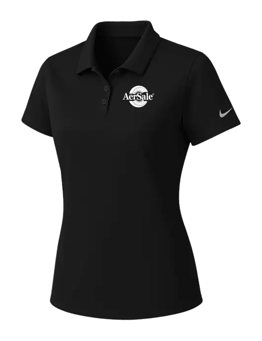 Nike Womens Black Dry Essential Solid Polo w/AerSale Logo